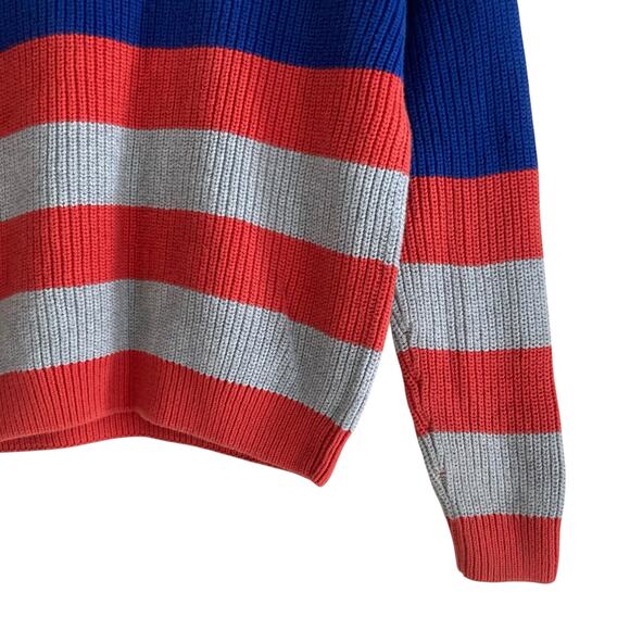 Kids Hanna Anderson Red Green Striped Cotton Knit Kidcore Colorful Sweater Sz 12 - Picture 15 of 16